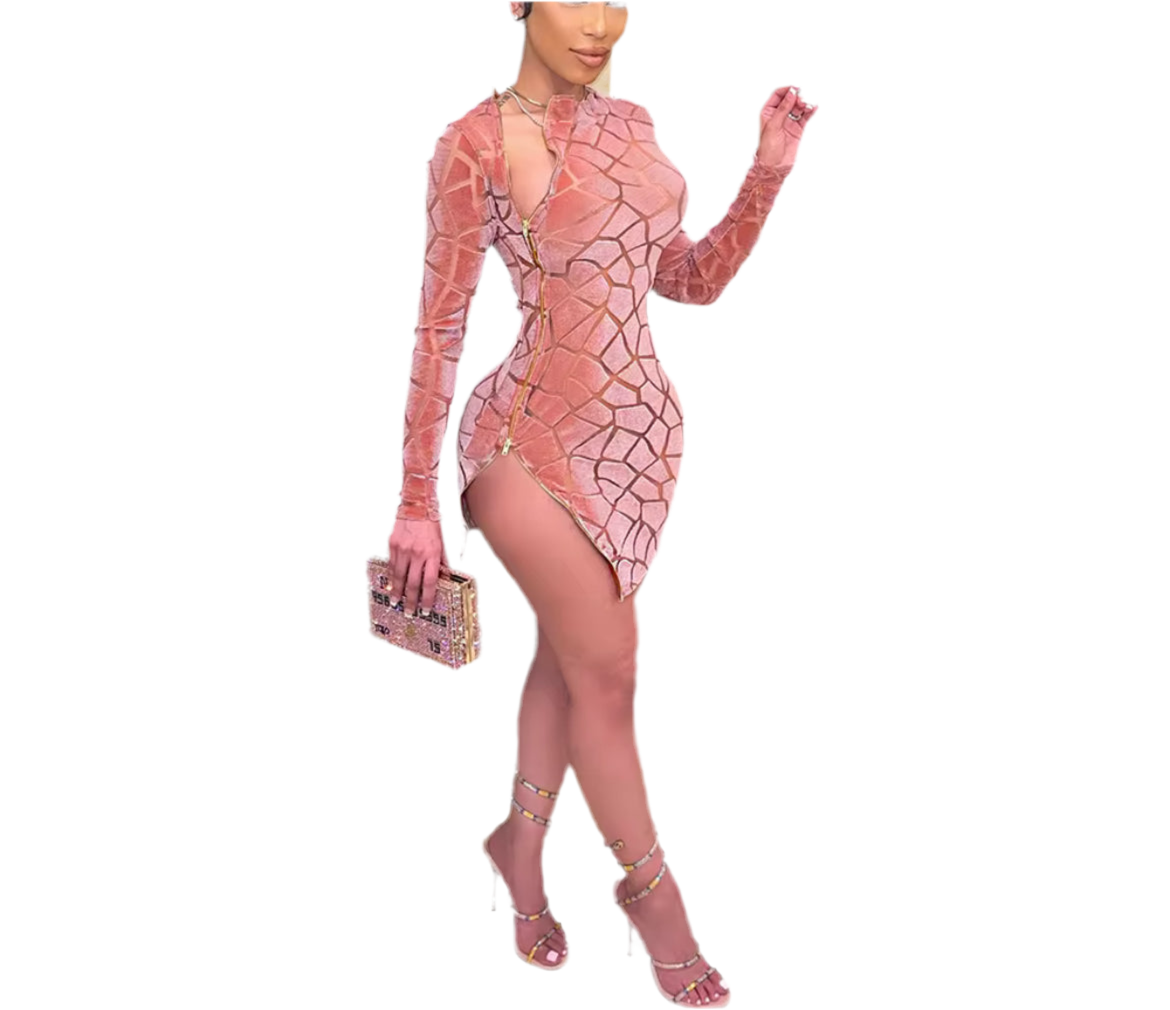 Velvet Mirage Cutout Mini Dress – Luxe Party Dress in Black, Pink & Blue