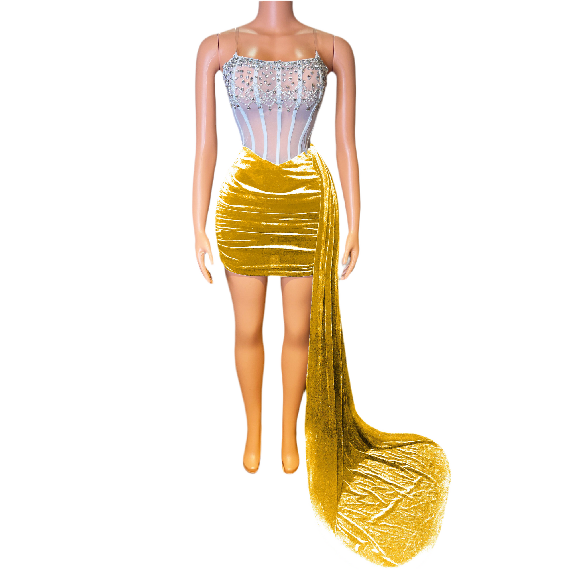 Golden Hour Glam Mini Dress – Gold Velvet Corset Party Dress