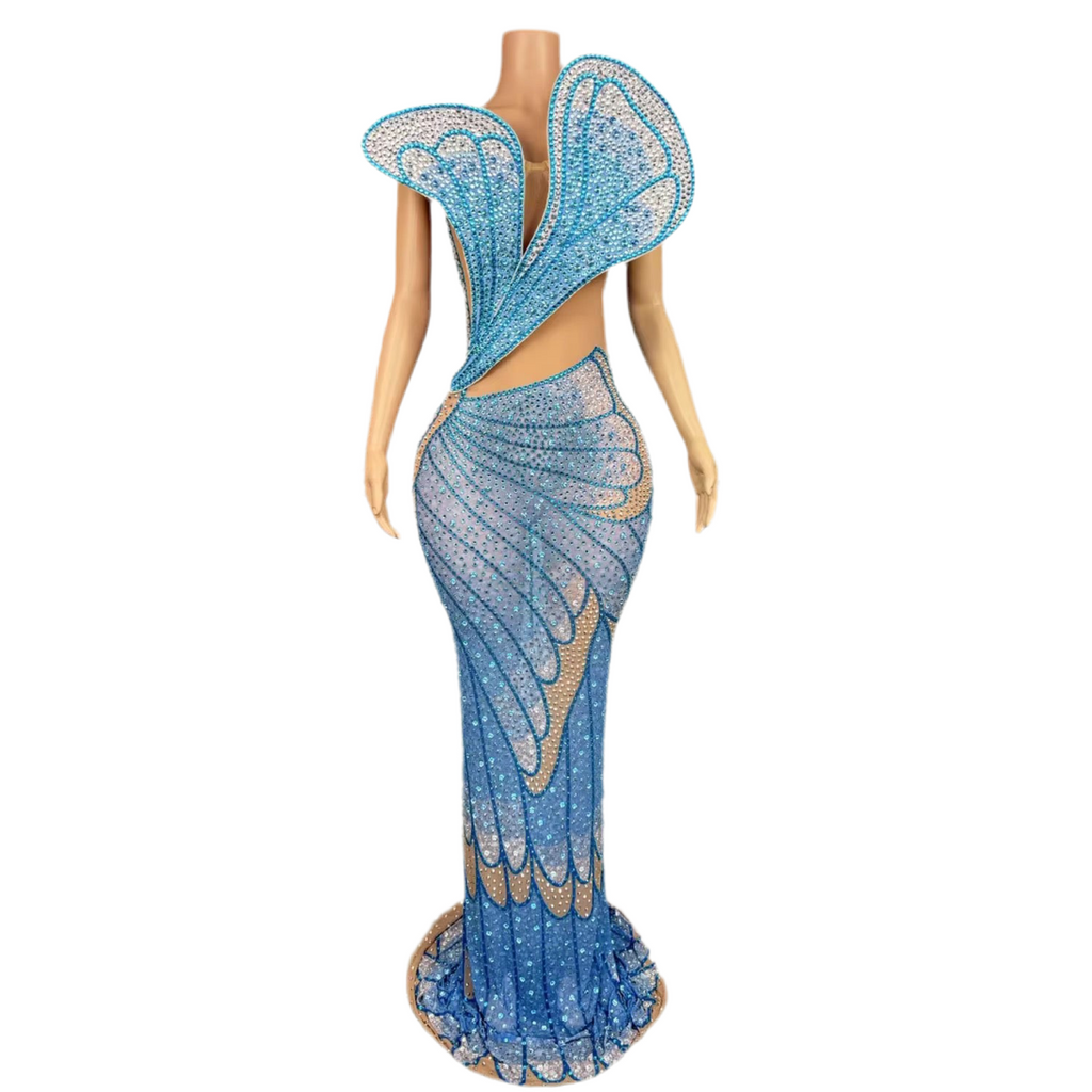 Butterfly Fantasy Gown – Crystal Embellished Evening & Prom Dress