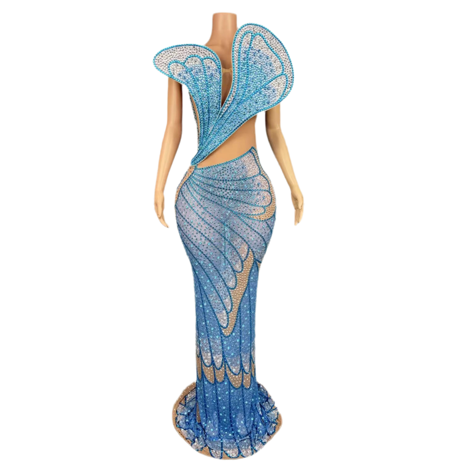 Butterfly Fantasy Gown – Crystal Embellished Evening & Prom Dress