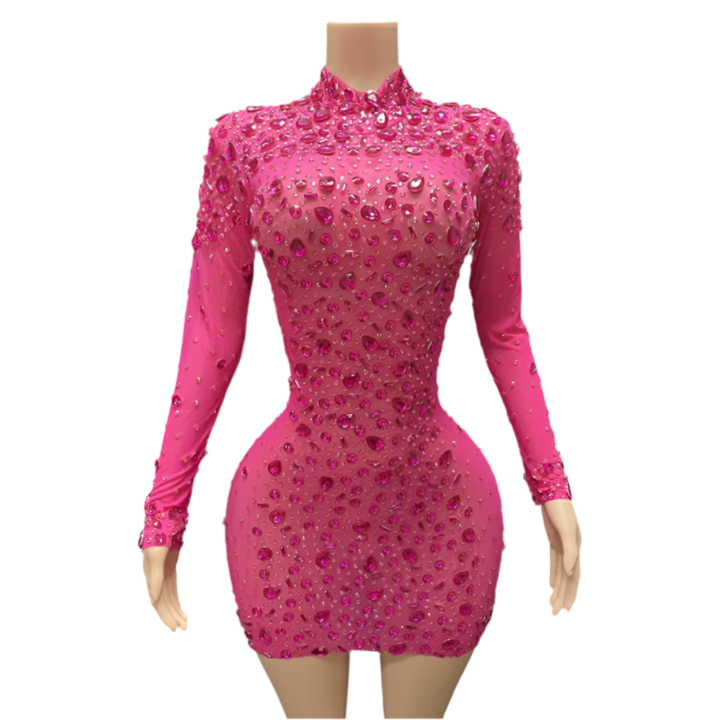 Seven Shades of Slay Crystal Dress – Sparkling Bodycon Perfection