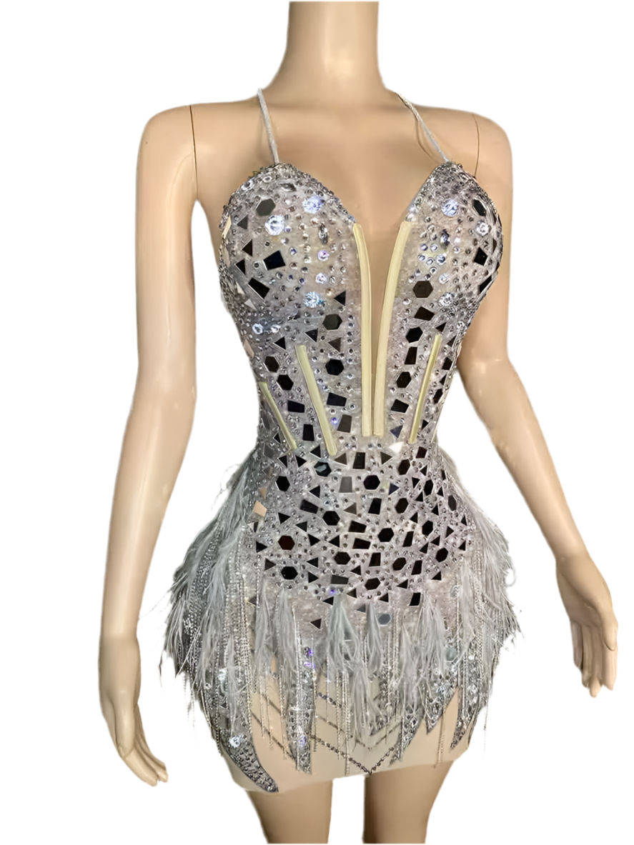 Diamond Daze Mini Dress – Crystal Rhinestone Birthday & Party Showstopper