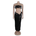 Strapped & Zipped Faux Leather Set – Black Two-Piece Outfit