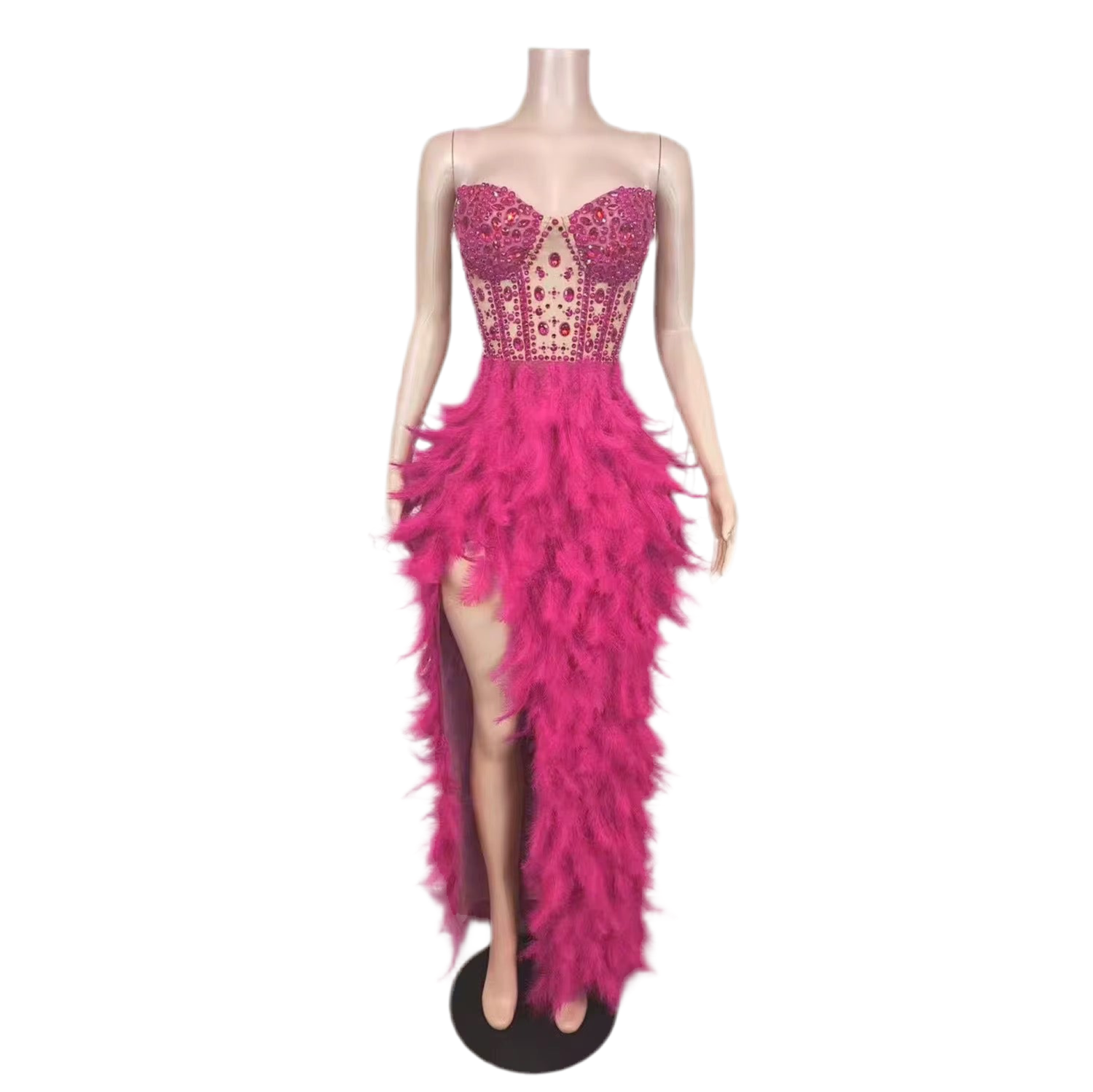 Feathered Fantasy Corset Gown – Luxe Colors Edition | Red Carpet Glam Gown