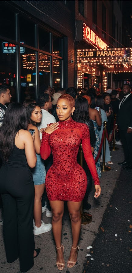 Seven Shades of Slay Crystal Dress – Sparkling Bodycon Perfection