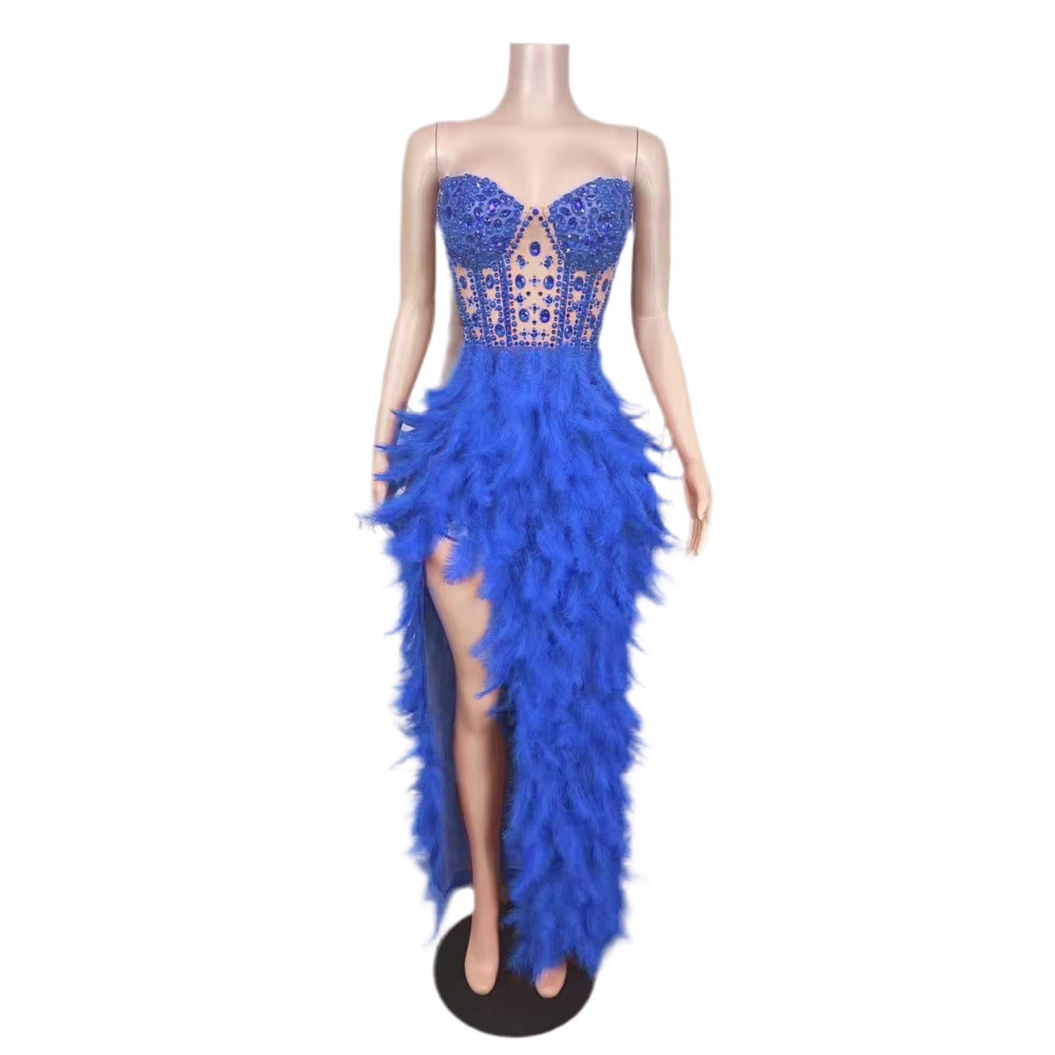 Feathered Fantasy Corset Gown – Luxe Colors Edition | Red Carpet Glam Gown