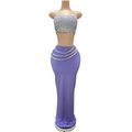 Diamond Chain Reaction Skirt Set – Crystal Crop & Maxi Skirt Outfit