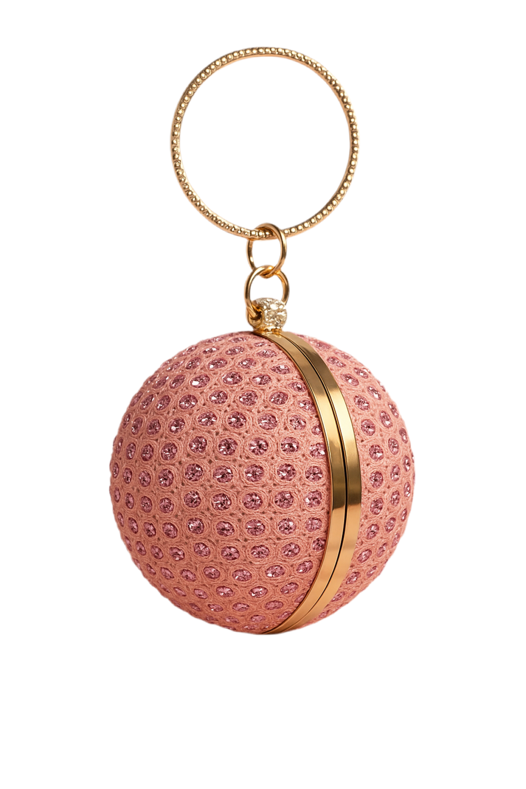 Pink Crystal Glam Sphere Clutch
