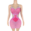 Pink Mirage Crystal Cutout Dress