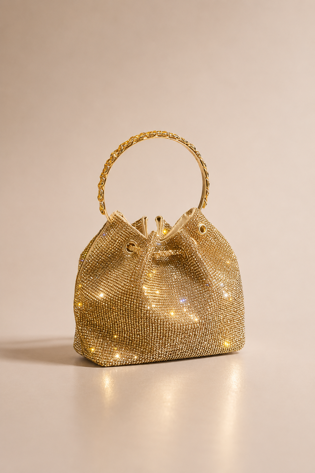 "Golden Glow Bucket Bag"