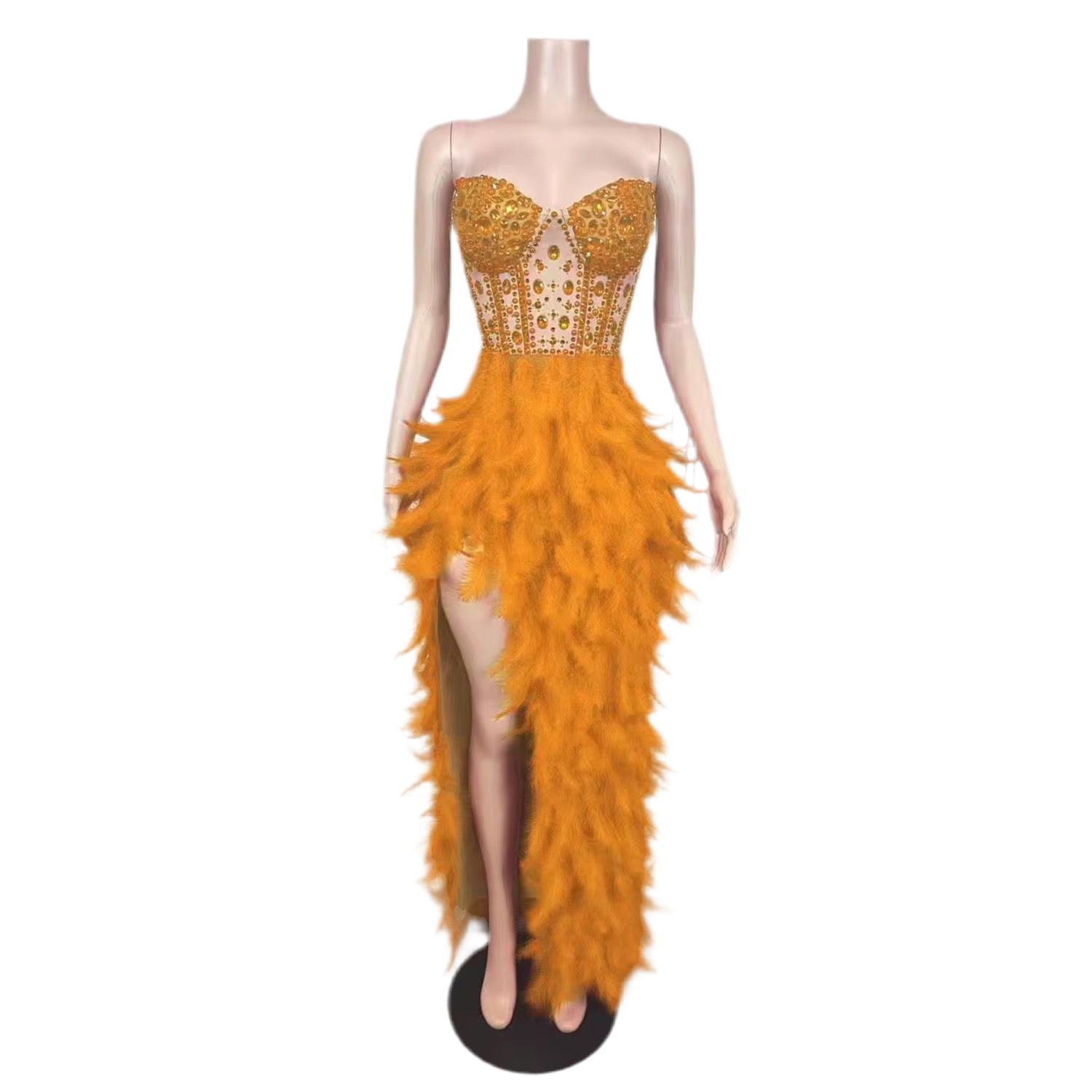 Feathered Fantasy Corset Gown – Luxe Colors Edition | Red Carpet Glam Gown