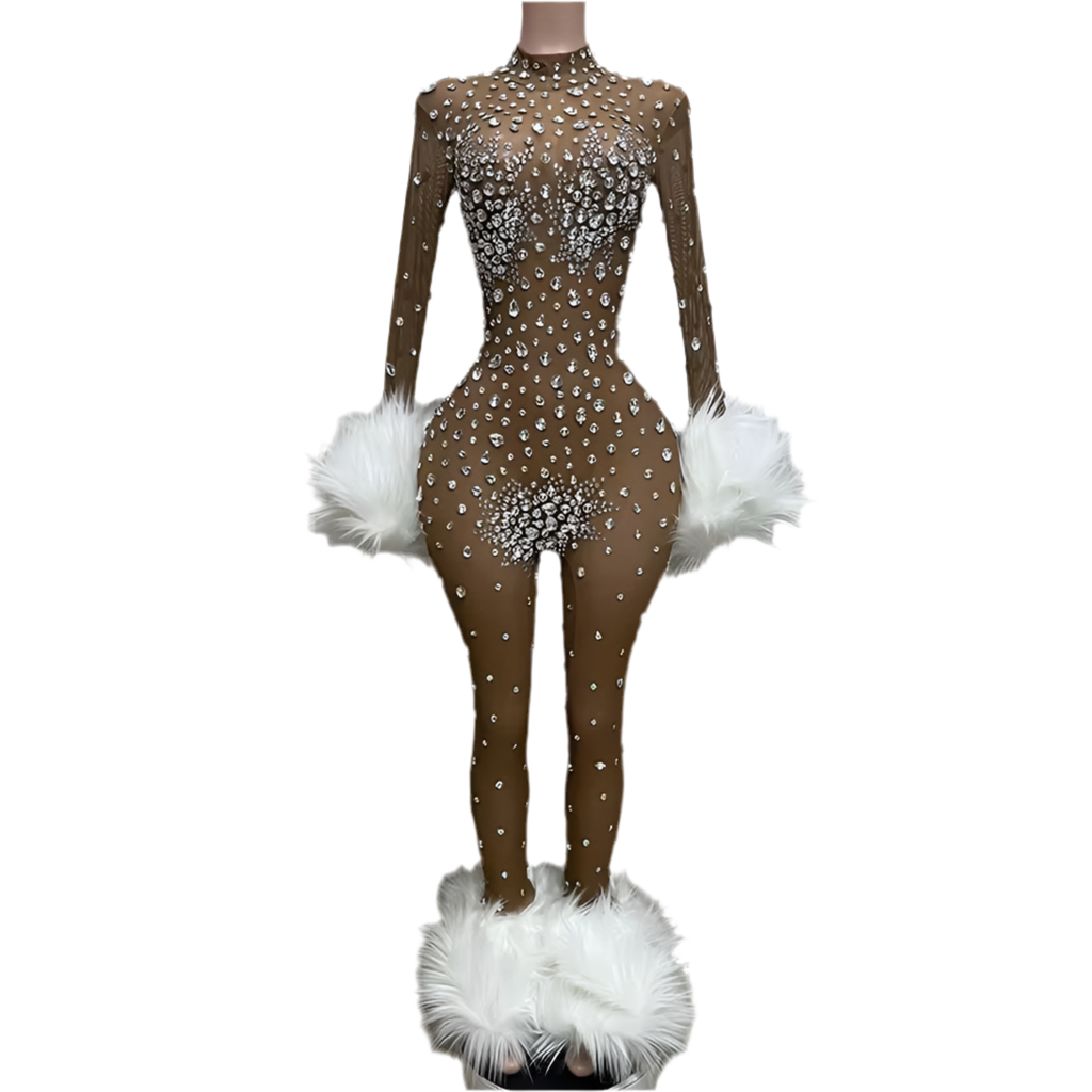 Scarlet Show Stopper Rhinestone Jumpsuit – Red Sheer Party Outfit