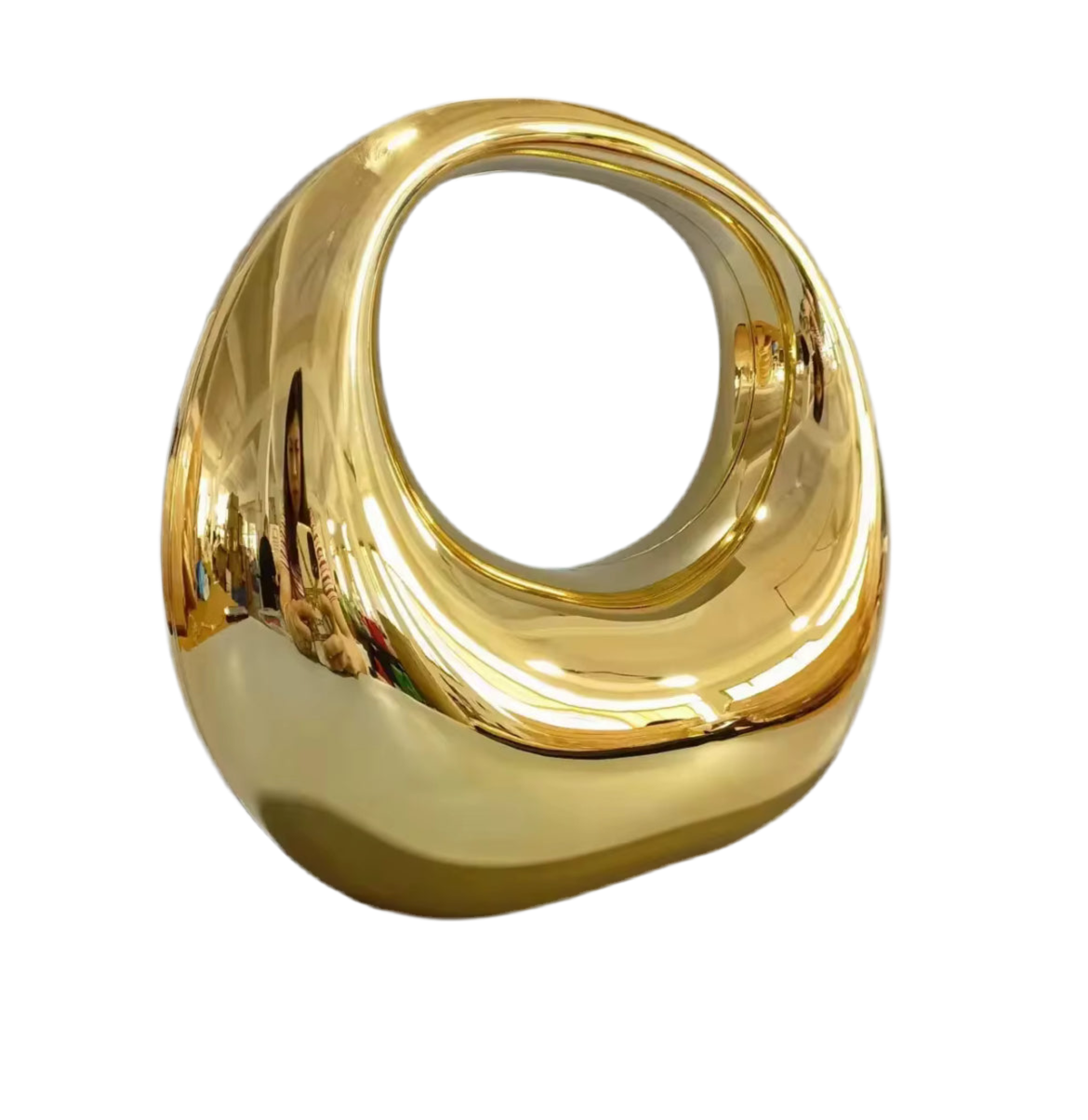 Golden Wave Sculptural Clutch – Modern Luxe Evening Bag | Ravishing Beauties