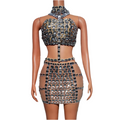 Diamond Dazzle Duo Diamond Dazzle Duo Set – Rhinestone Crop & Mini Skirt Outfit