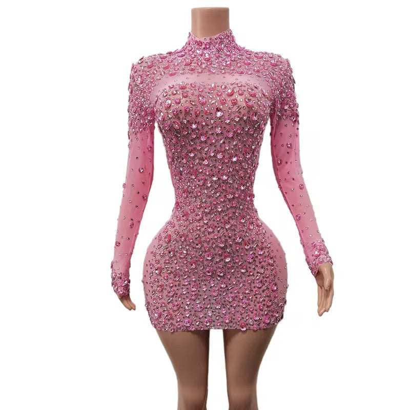 Seven Shades of Slay Crystal Dress – Sparkling Bodycon Perfection