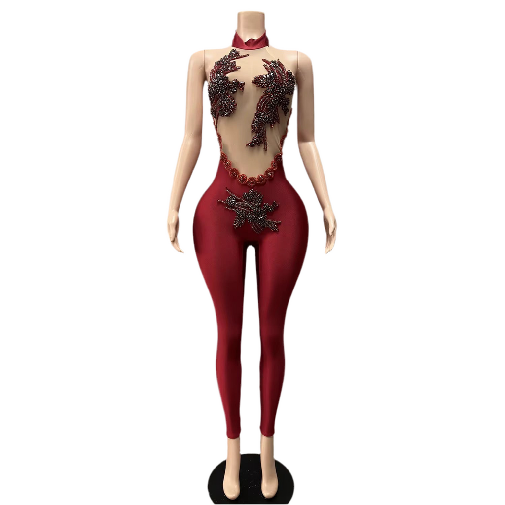 Glam Siren Mesh Jumpsuit – Sexy Sheer Party Outfit