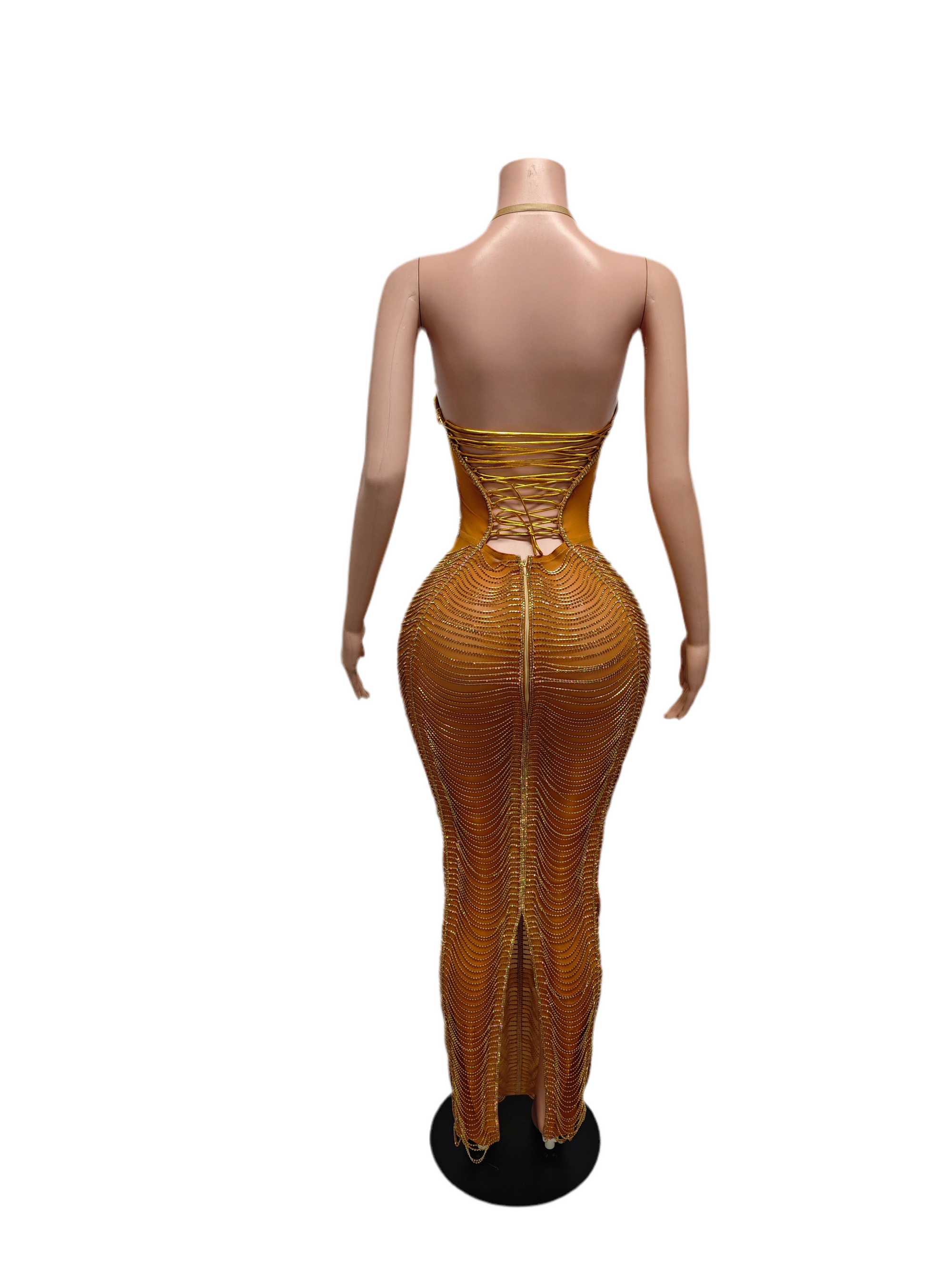 Gold Sequin Bodycon Gown – Sparkly Evening Dress for Prom, Gala & Special Occasions