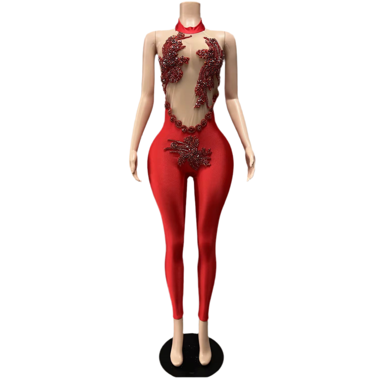 Glam Siren Mesh Jumpsuit – Sexy Sheer Party Outfit