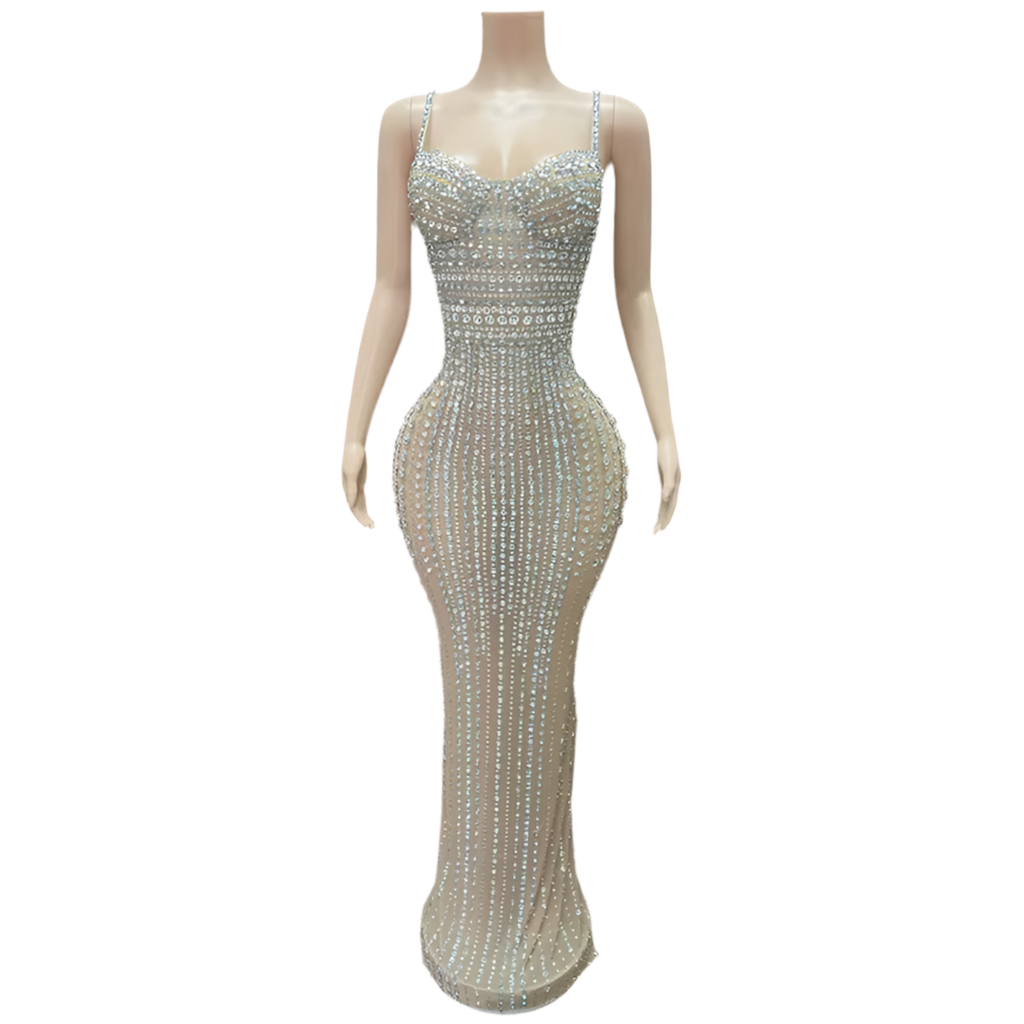 Crystal Crush Gown – Rhinestone Nude Illusion Evening Dress