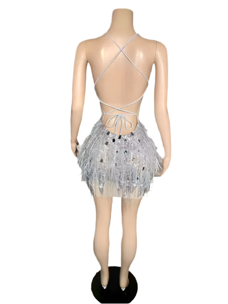Diamond Daze Mini Dress – Crystal Rhinestone Birthday & Party Showstopper