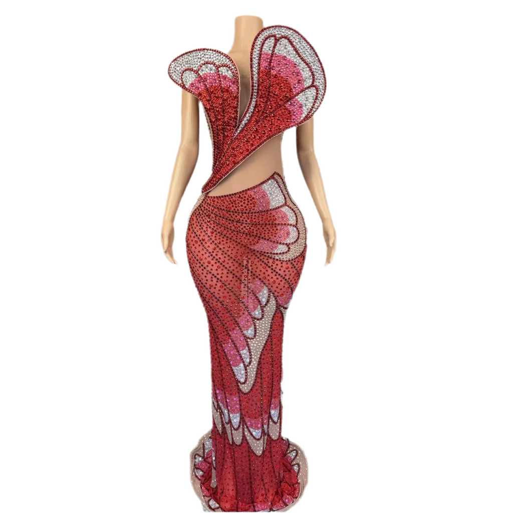 Butterfly Fantasy Gown – Crystal Embellished Evening & Prom Dress