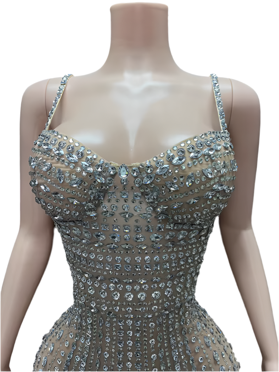 Crystal Crush Gown – Rhinestone Nude Illusion Evening Dress