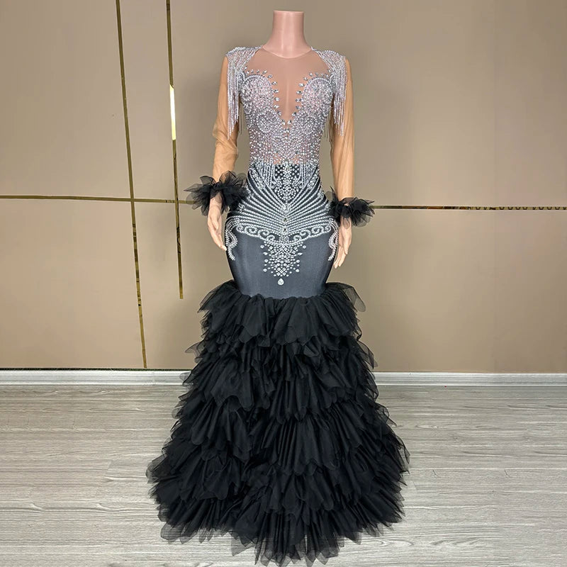 Tangerine Crystal Luxe Gown – Orange Rhinestone Prom & Gala Dress