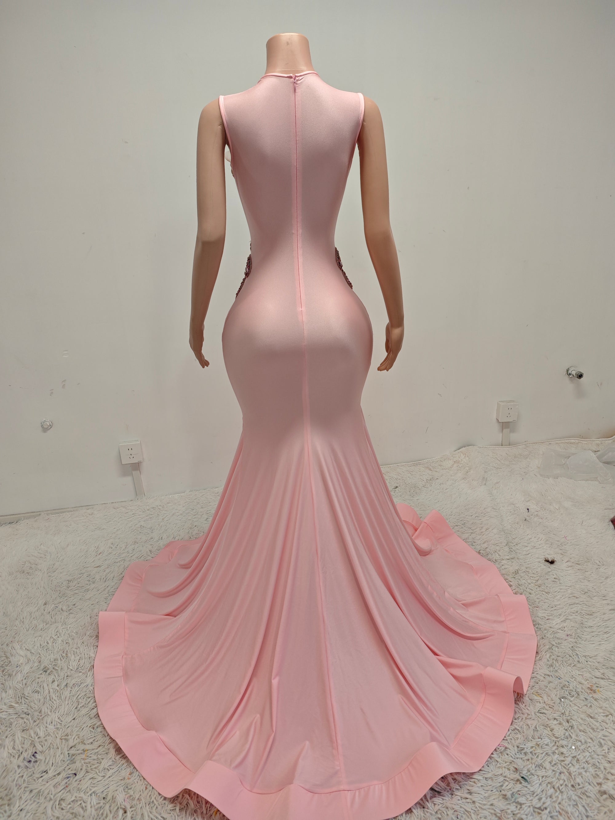 Blush Crystal Dream Gown – Luxury Pink Mermaid Evening Dress